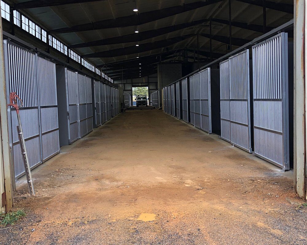 Aisle of Horse Stalls at Virginia Horse Center.