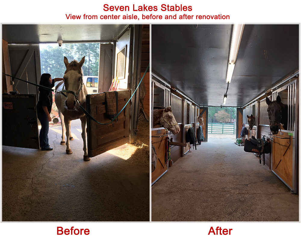 Seven Lakes Stables - before and after renovation